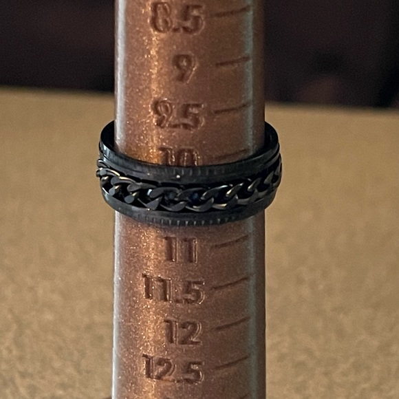 Men’s Black Metal Spin Ring Size 10 - Picture 4 of 4